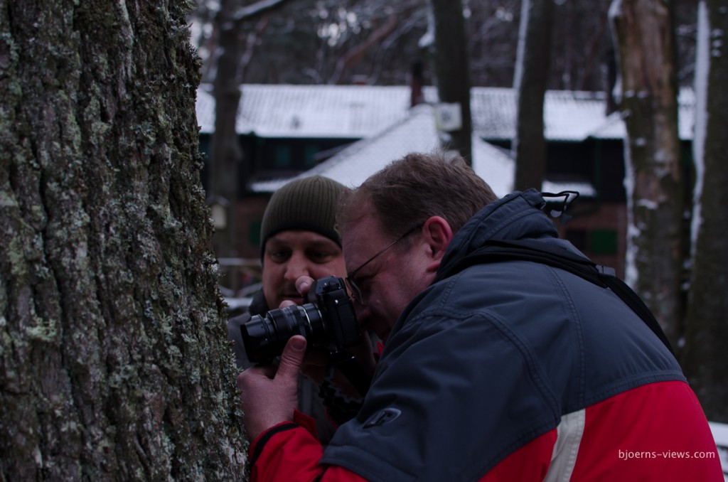 Bei der Arbeit, Flechten fotografieren Bild: Indre Nandzik