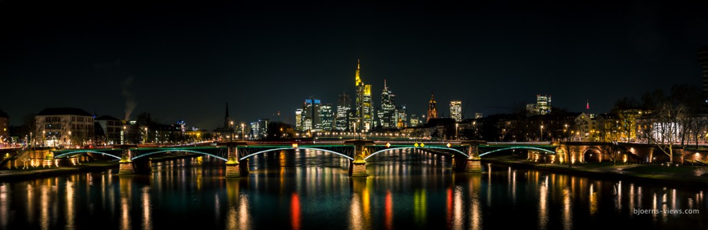 Nachts auf der Flößerbrücke, Panorama aus 7 Hochkantbildern, im Original mehr als 170 Mb