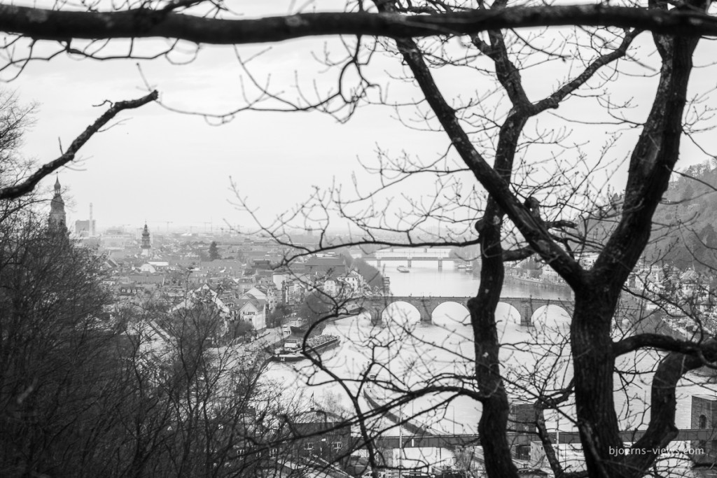 Neckar, Brücken und Altstadt von Heidelberg