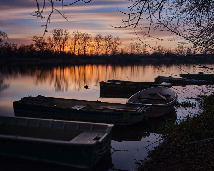 Fischerboote im Abendlicht II