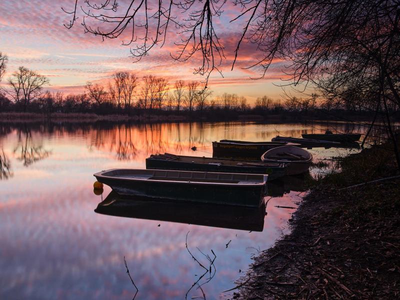 Fischerboote im Abendlicht I